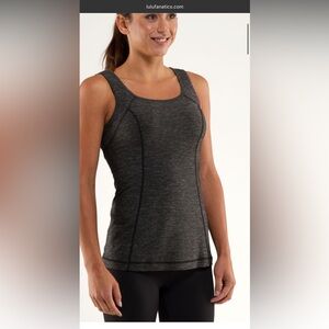 Lululemon Run Free Tank Women's 6 Heathered Gray Black Stretch